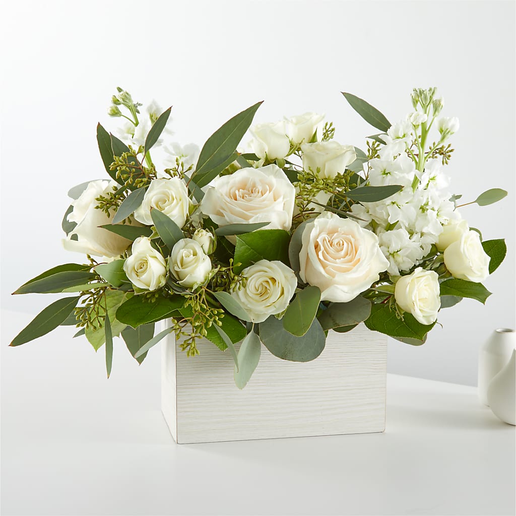 Fresh Linen Box Bouquet – The Florist Ltd, Denton TX