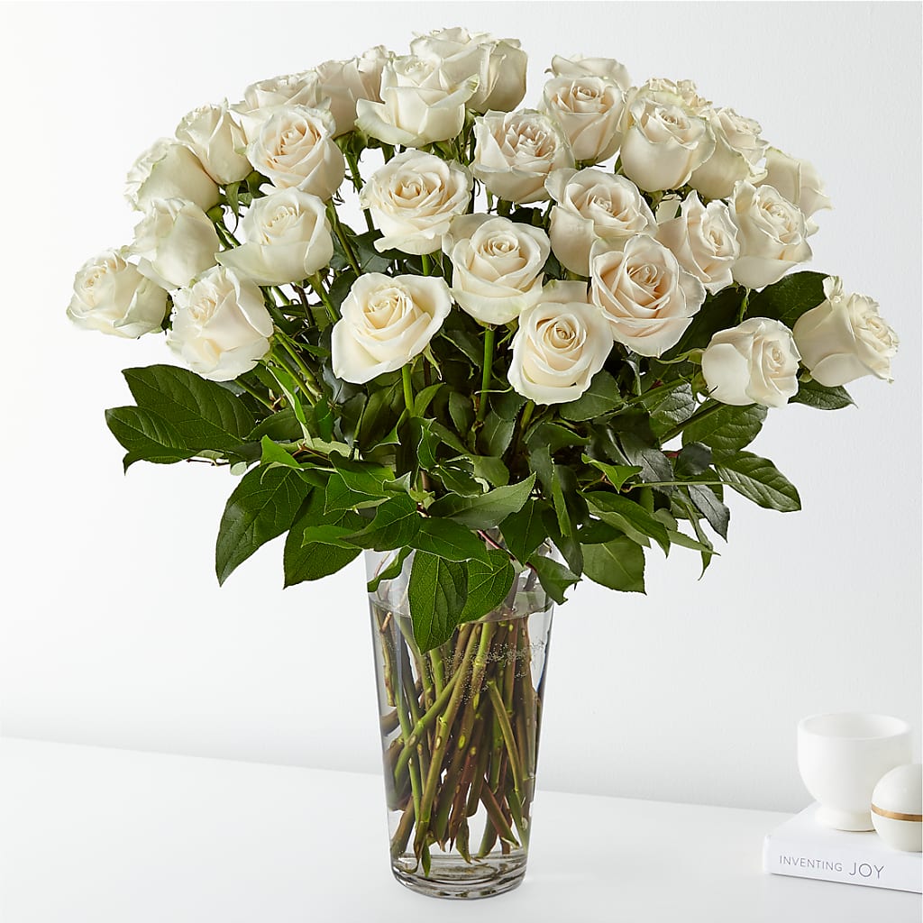 Long Stem White Rose Bouquet – The Florist Ltd, Denton TX