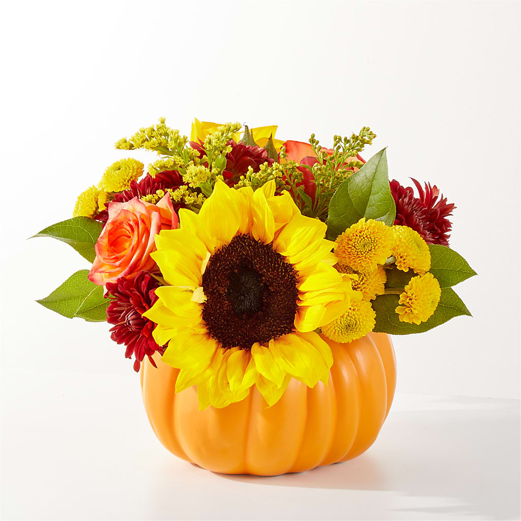 Golden Gourd Pumpkin Bouquet – The Florist Ltd, Denton TX