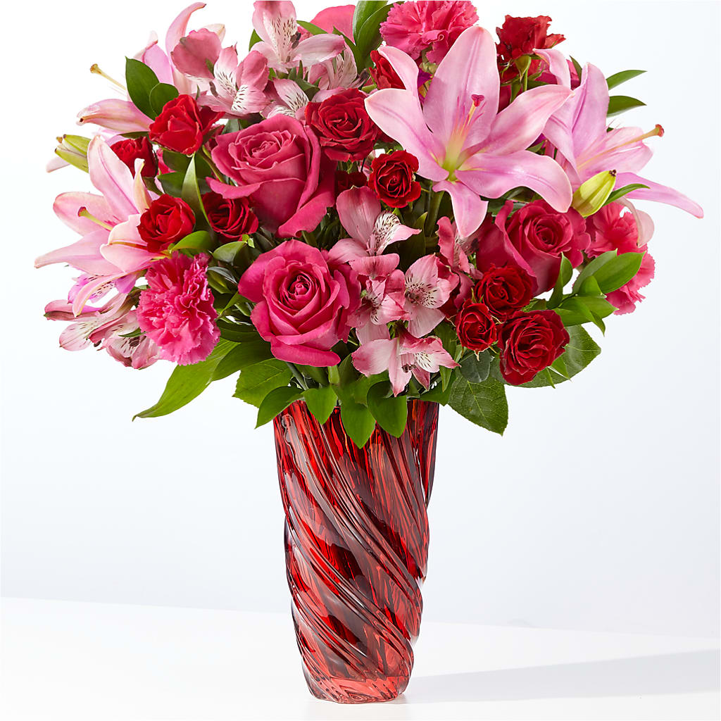 In Love Bouquet with Luxe Swirl Vase – The Florist Ltd, Denton TX
