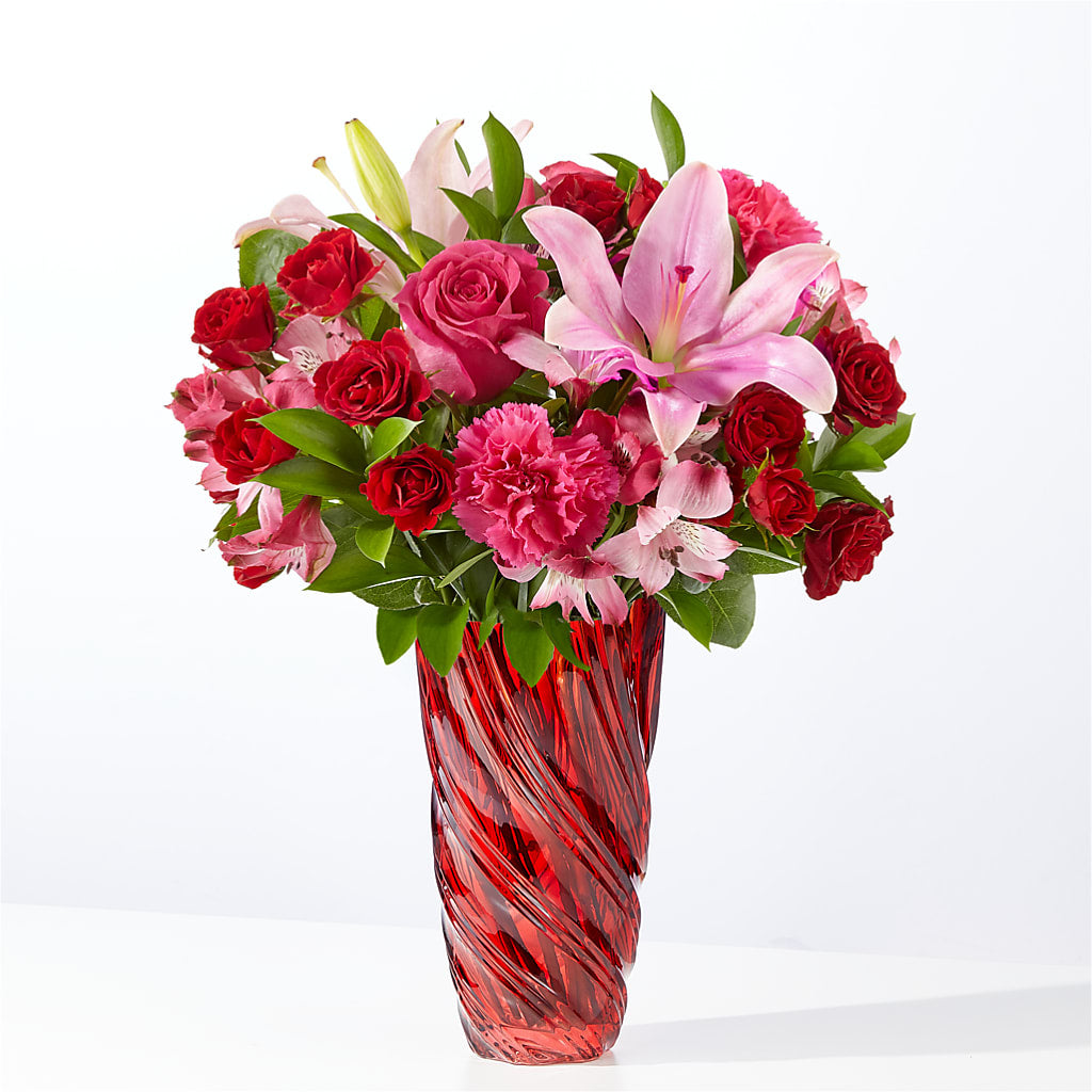 In Love Bouquet with Luxe Swirl Vase – The Florist Ltd, Denton TX