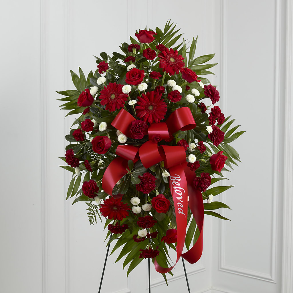 Treasured Memories Standing Spray – The Florist Ltd, Denton TX