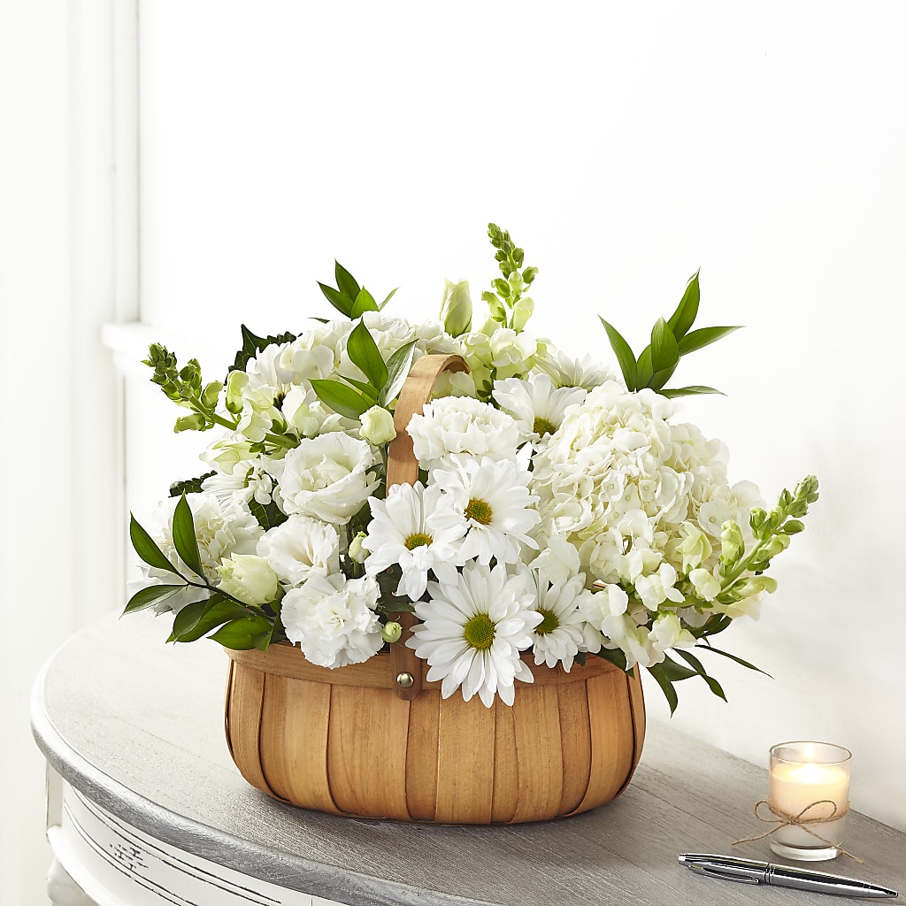 Pure Ivory Basket – The Florist Ltd, Denton TX