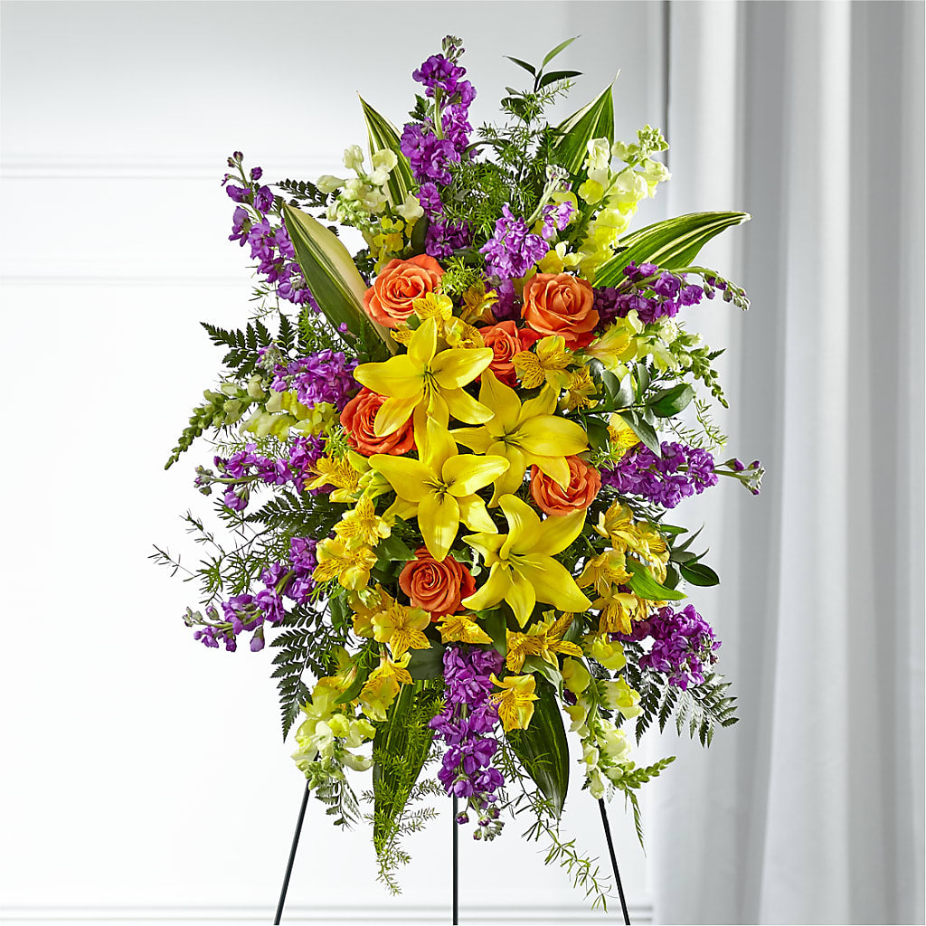 Thoughtful Prayers Standing Spray – The Florist Ltd, Denton TX