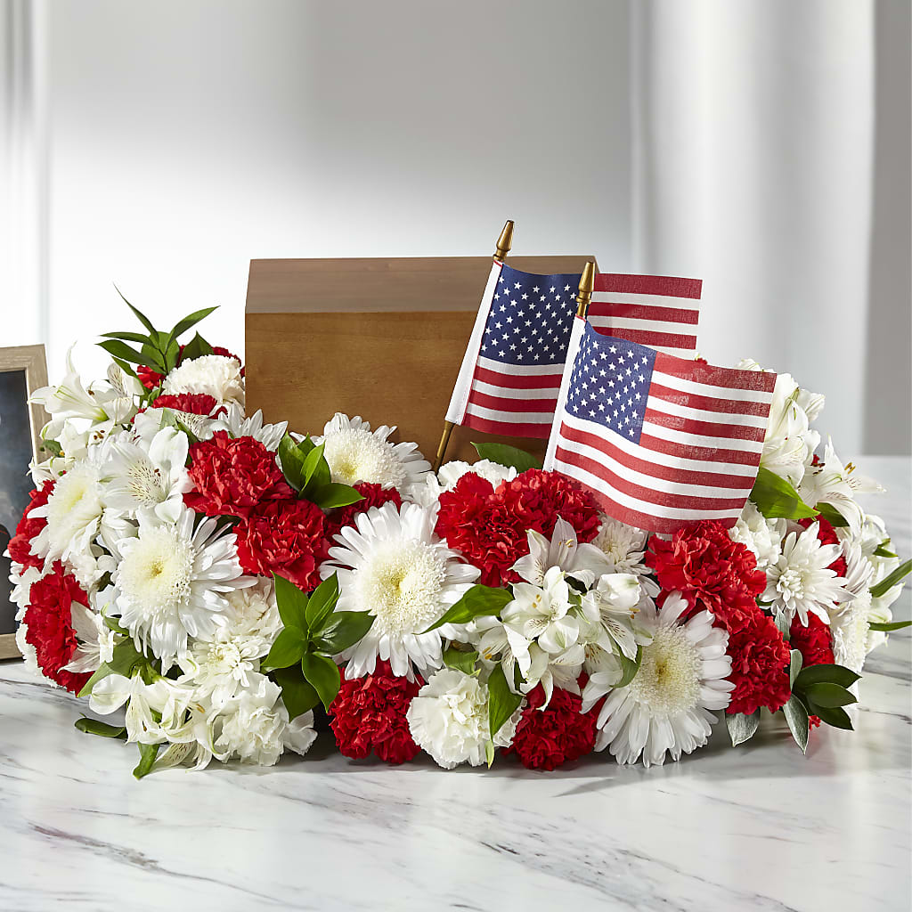 Spirit of Patriotism Cremation Adornment – The Florist Ltd, Denton TX
