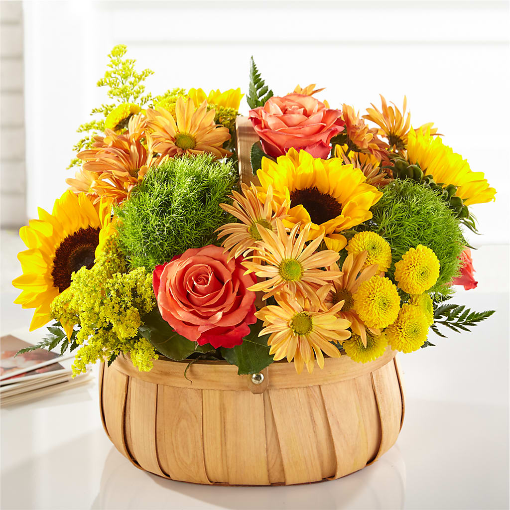Harvest Sunflower Basket – The Florist Ltd, Denton TX