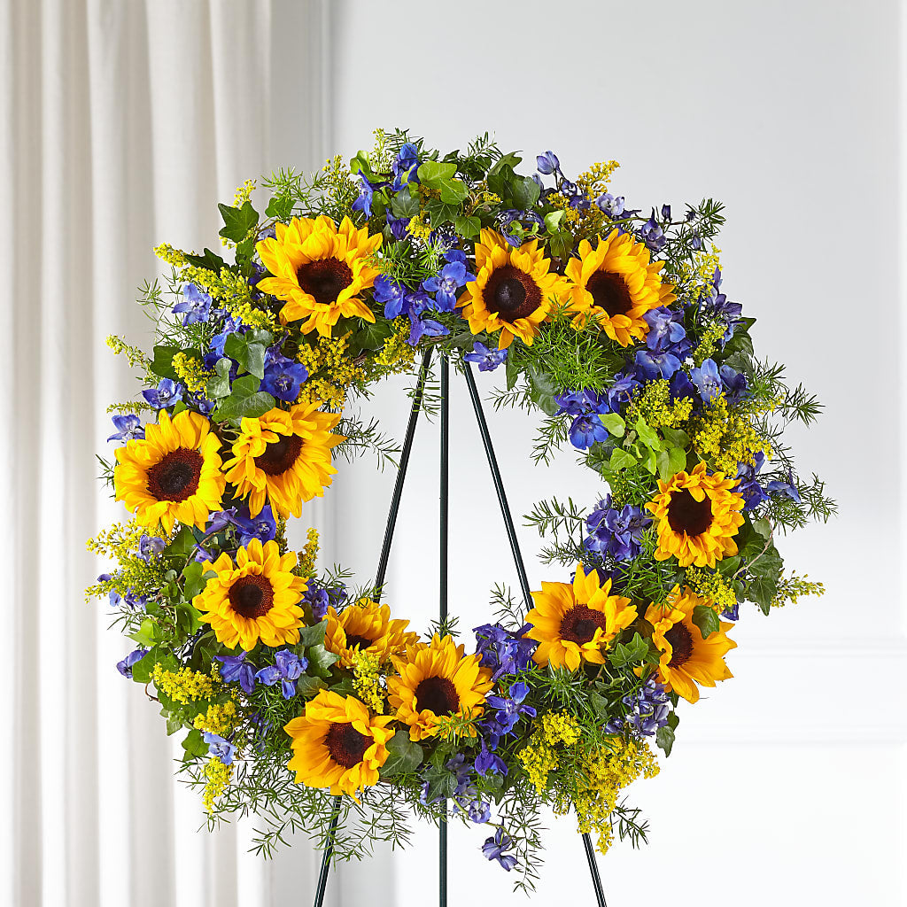 Bright Rays Wreath – The Florist Ltd, Denton TX