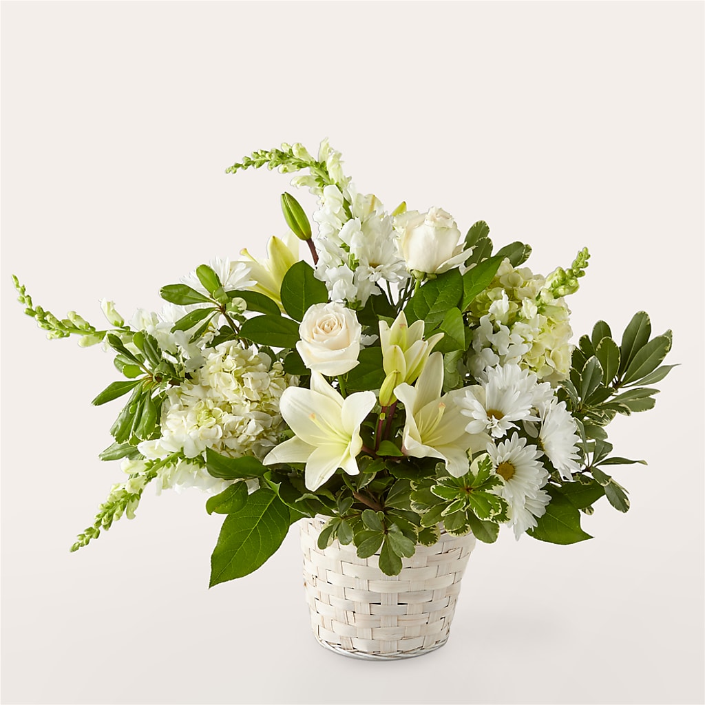 Ivory Elegance Floral Basket – The Florist Ltd, Denton TX