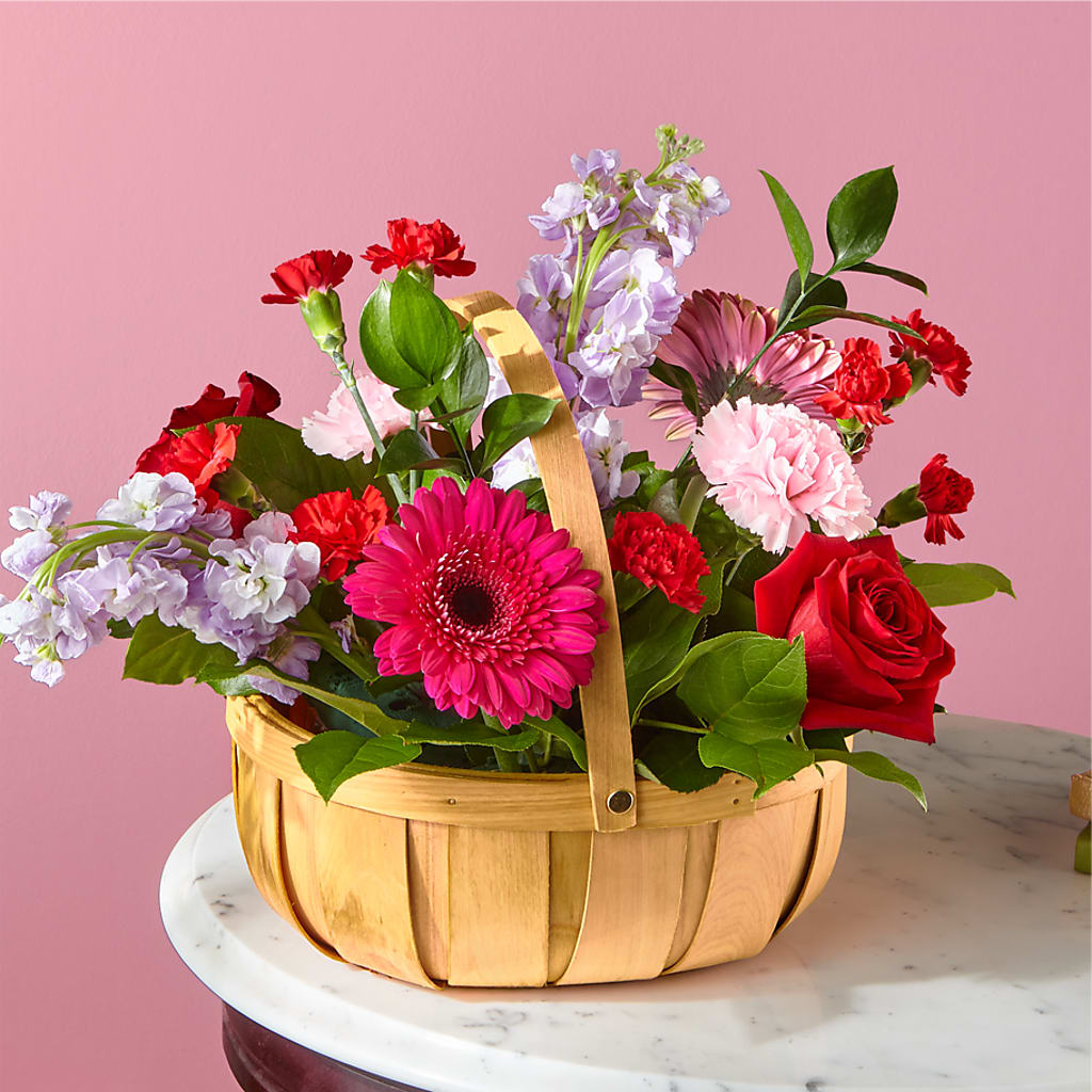 Pink Picnic Basket – The Florist Ltd, Denton TX