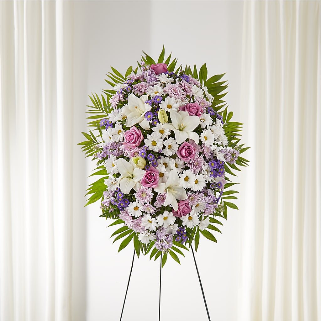 Surrounded by Love Standing Spray – The Florist Ltd, Denton TX