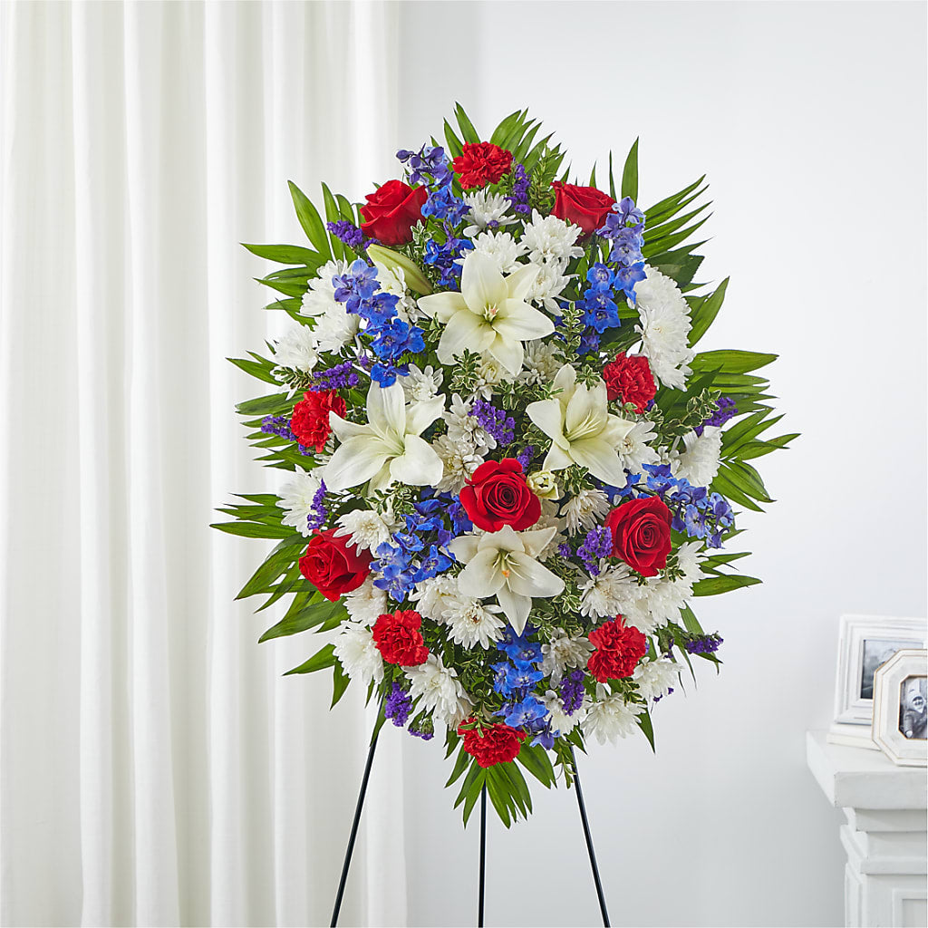 Cherished Service Standing Spray – The Florist Ltd, Denton TX