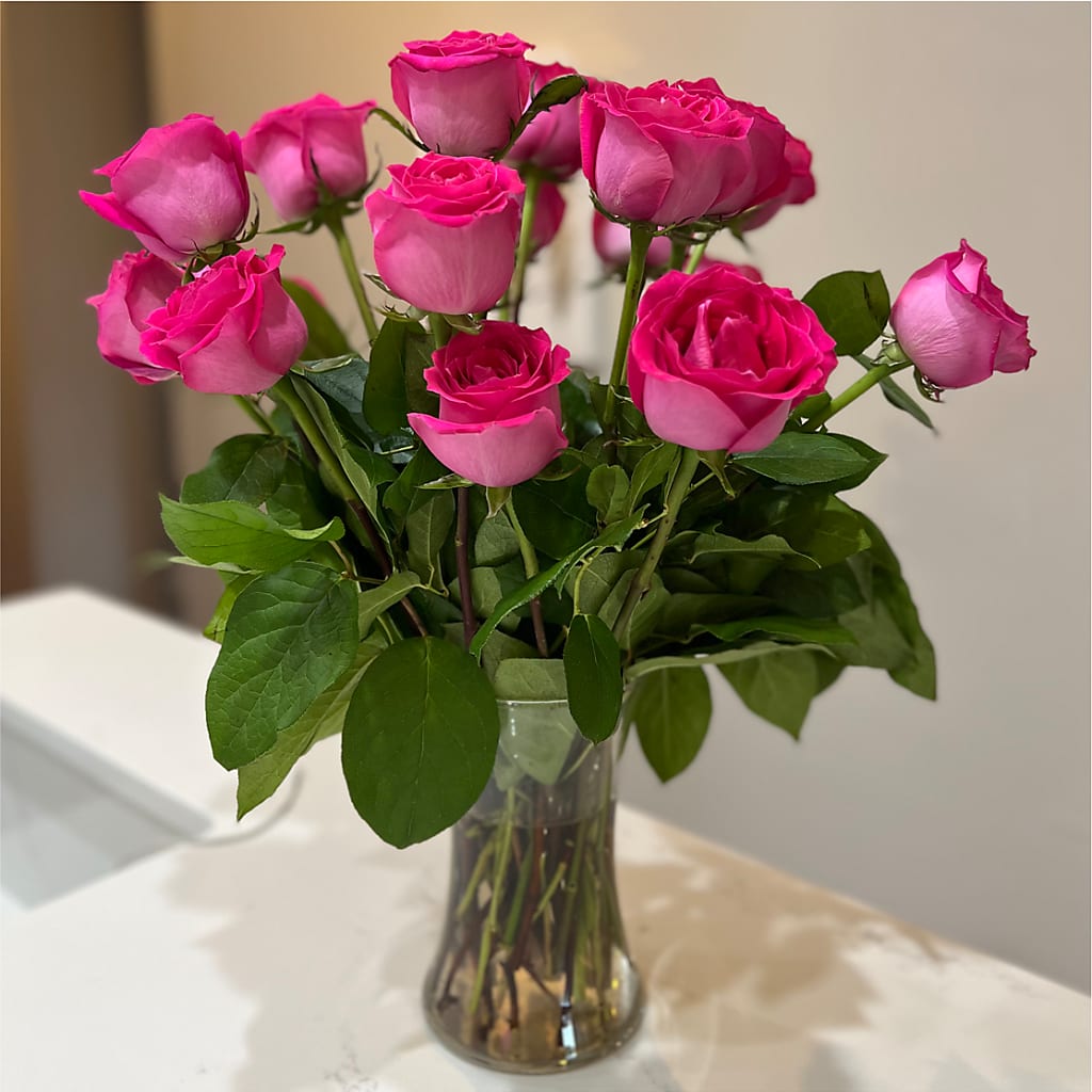 Long Stem Pink Rose Bouquet –  The Florist Ltd, Denton TX