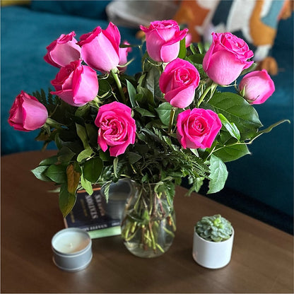 Long Stem Pink Rose Bouquet –  The Florist Ltd, Denton TX