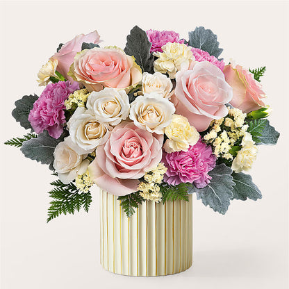 Blissful Moments Bouquet with Ivory Vase –  The Florist Ltd, Denton TX