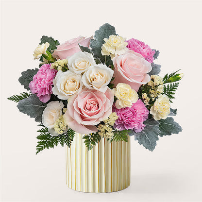 Blissful Moments Bouquet with Ivory Vase –  The Florist Ltd, Denton TX