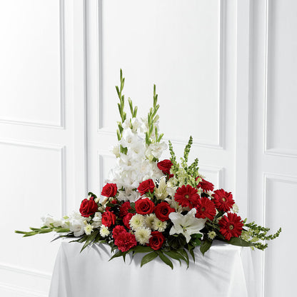 Crimson & White Arrangement –  The Florist Ltd, Denton TX