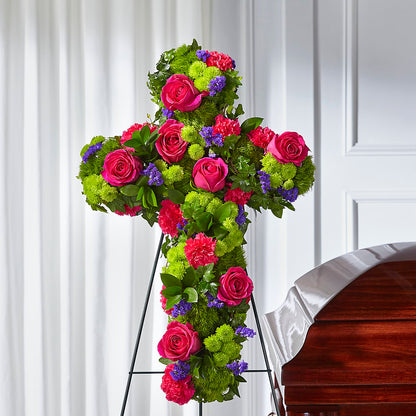 Tribute Rose Floral Cross –  The Florist Ltd, Denton TX