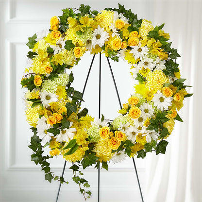 Golden Remembrance Wreath –  The Florist Ltd, Denton TX