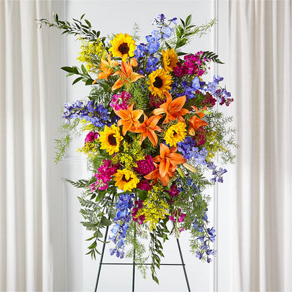 Sunlit Memories Standing Spray (Standard) –  The Florist Ltd, Denton TX