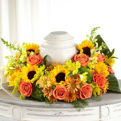 Faithful Sunflower Cremation Adornment –  The Florist Ltd, Denton TX