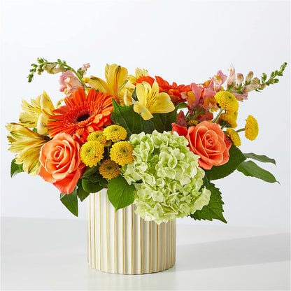 Autumn Sunshine Bouquet with Ivory Vase –  The Florist Ltd, Denton TX