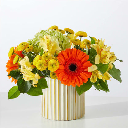 Autumn Sunshine Bouquet with Ivory Vase –  The Florist Ltd, Denton TX