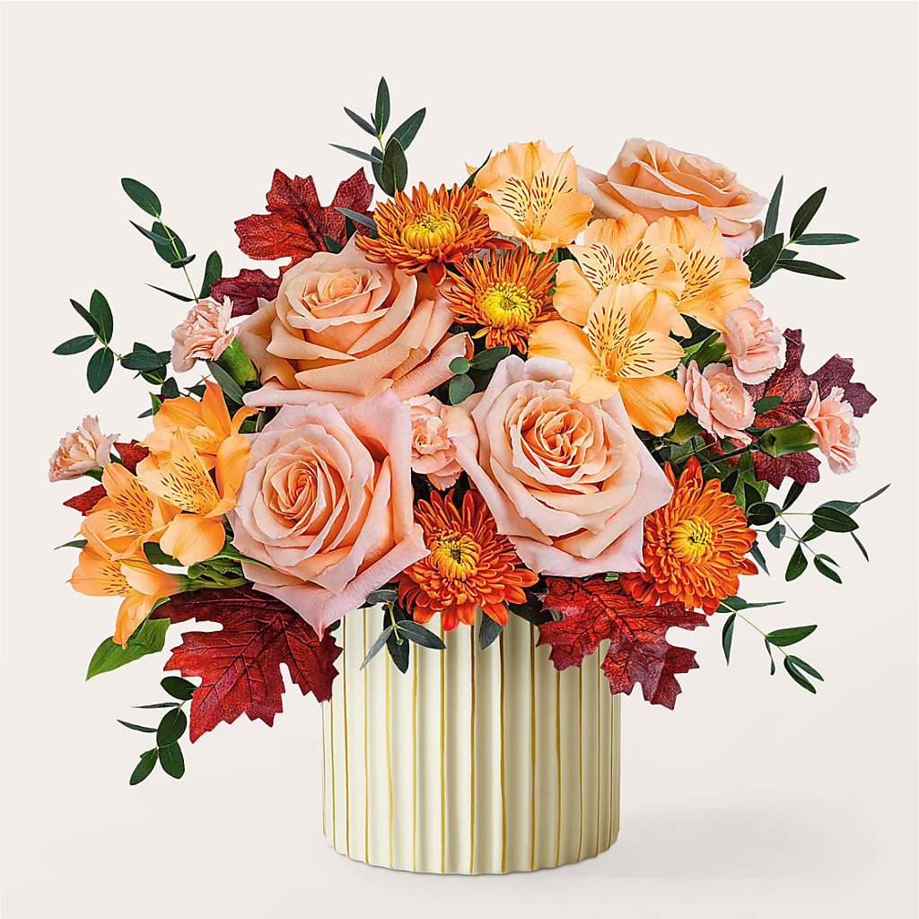 Spiced Latte Bouquet with Ivory Vase –  The Florist Ltd, Denton TX