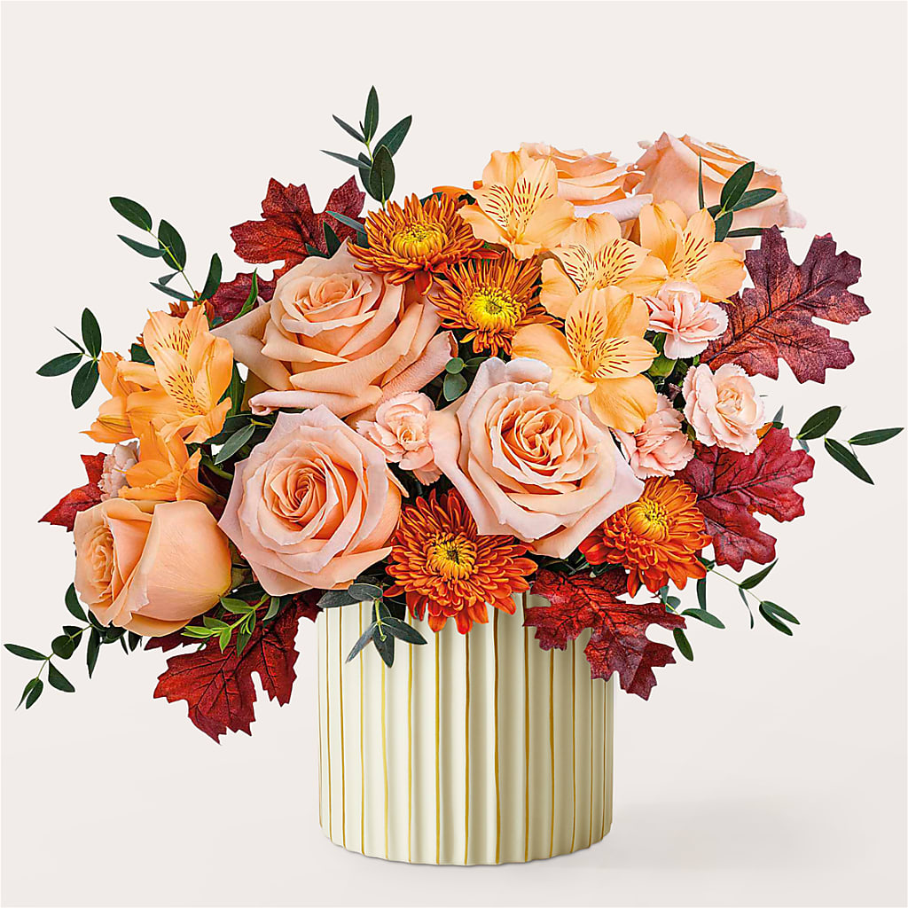 Spiced Latte Bouquet with Ivory Vase –  The Florist Ltd, Denton TX