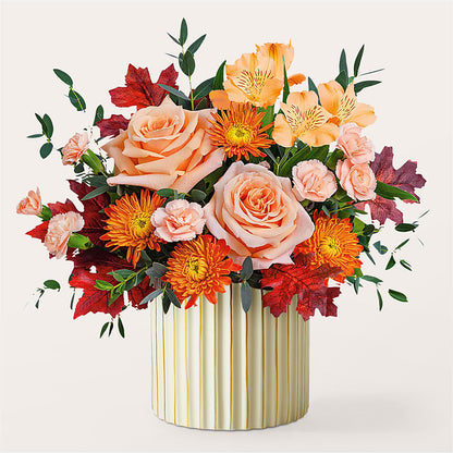 Spiced Latte Bouquet with Ivory Vase –  The Florist Ltd, Denton TX