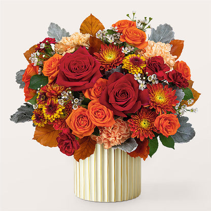 Merlot Bouquet with Ivory Vase –  The Florist Ltd, Denton TX