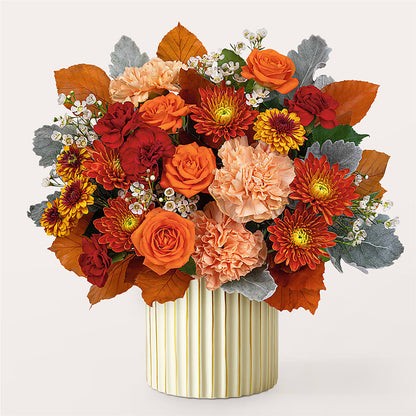 Merlot Bouquet with Ivory Vase –  The Florist Ltd, Denton TX