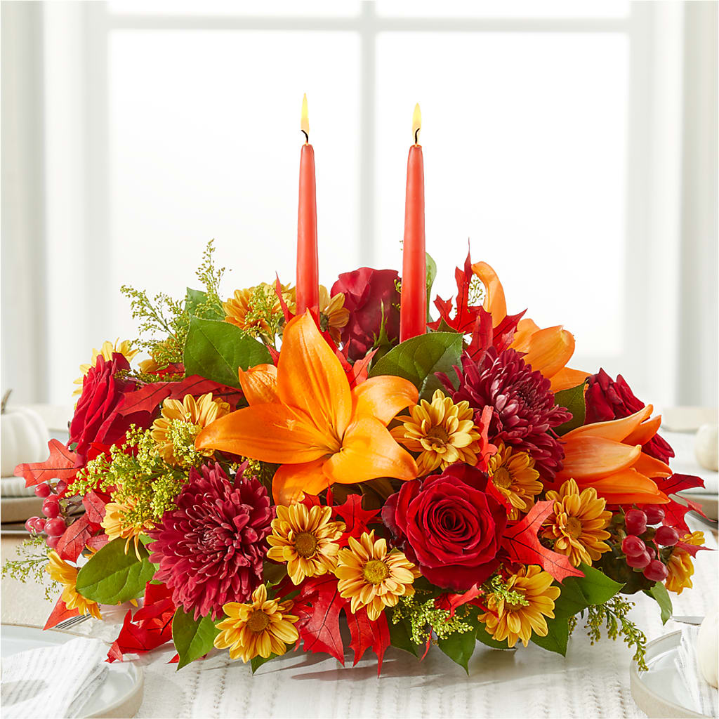 Autumn's Embrace Centerpiece –  The Florist Ltd, Denton TX