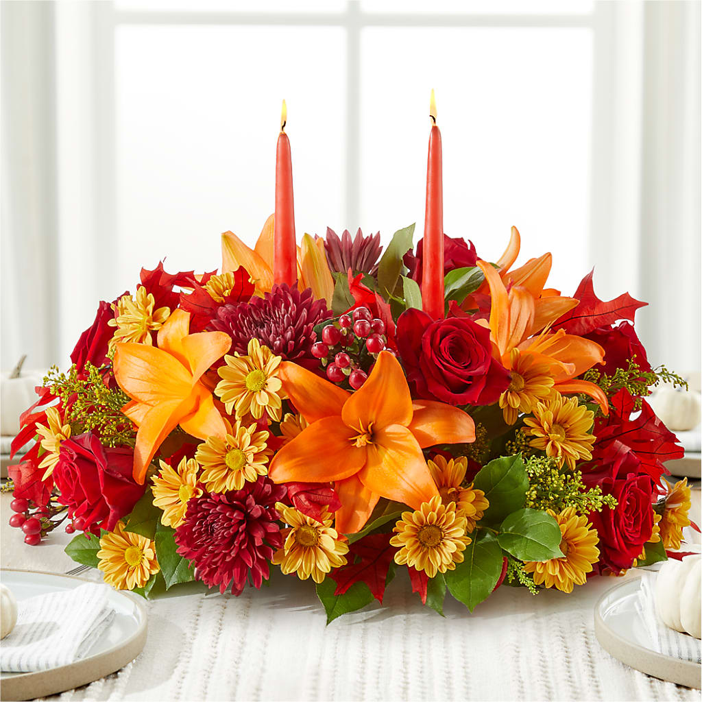 Autumn's Embrace Centerpiece –  The Florist Ltd, Denton TX
