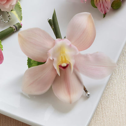 Pink Cymbidium Boutonniere –  The Florist Ltd, Denton TX